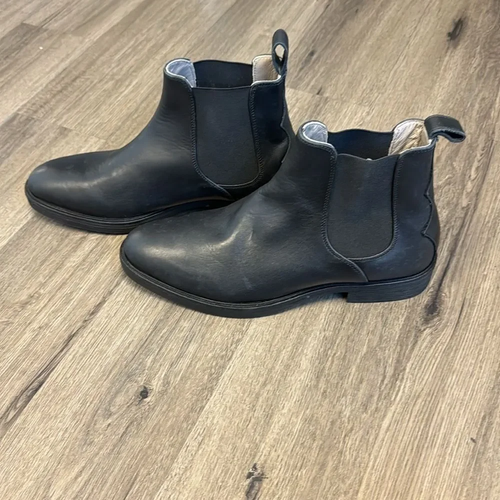 All Saints Creed Black Leather Chelsea Boots Mens 11 EU 44